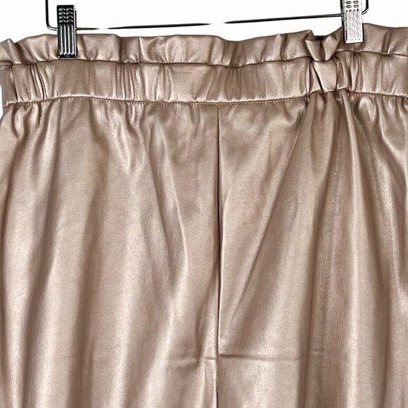 Marc New York Size M Light Pink Metallic Faux Leather Skirt Belt Zippers NWT - Picture 9 of 13